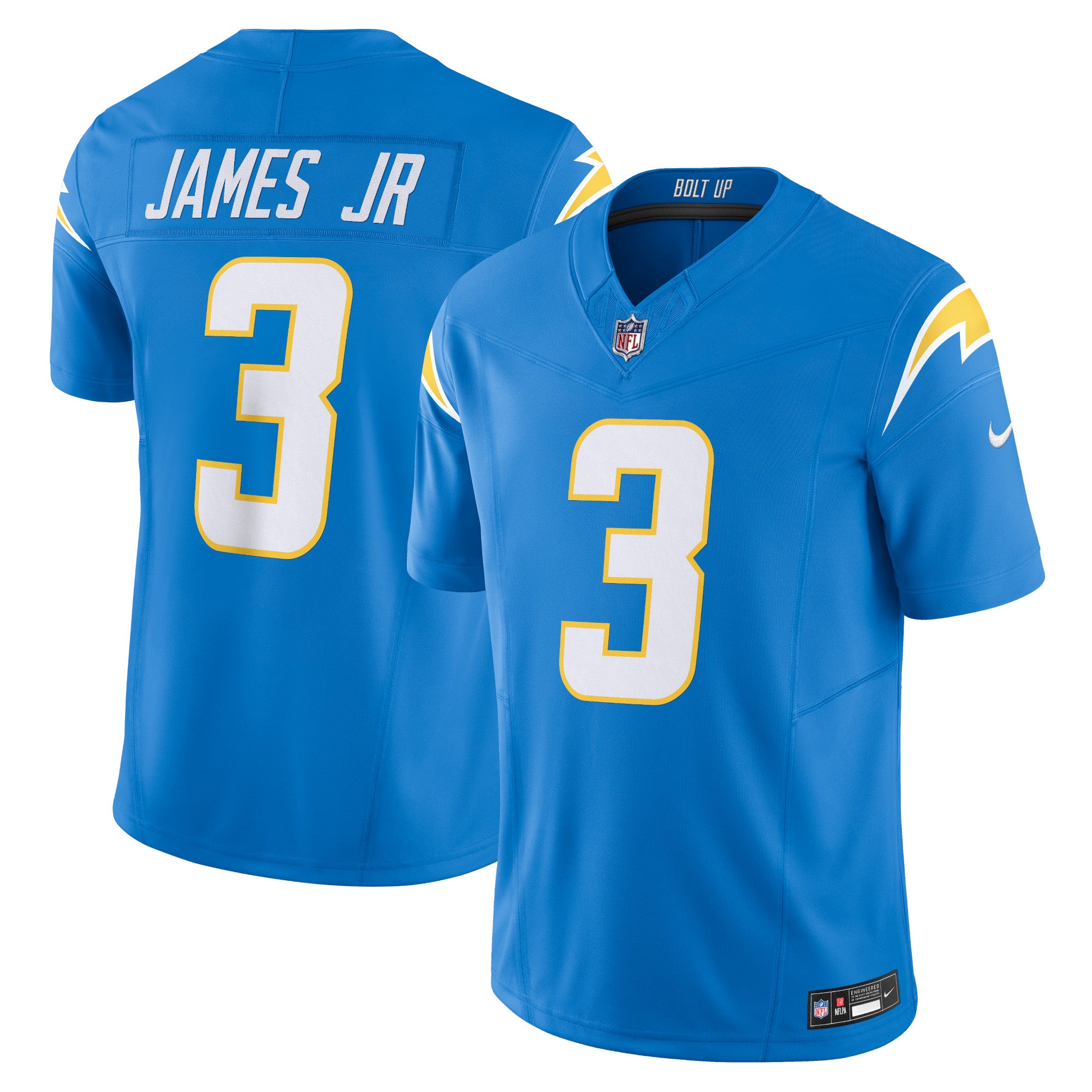 Derwin James Jr. Los Angeles Chargers Nike Alternate Charger Power Vapor F.U.S.E. Limited Jersey - Gold/Navy/White/Powder Blue - Image 10