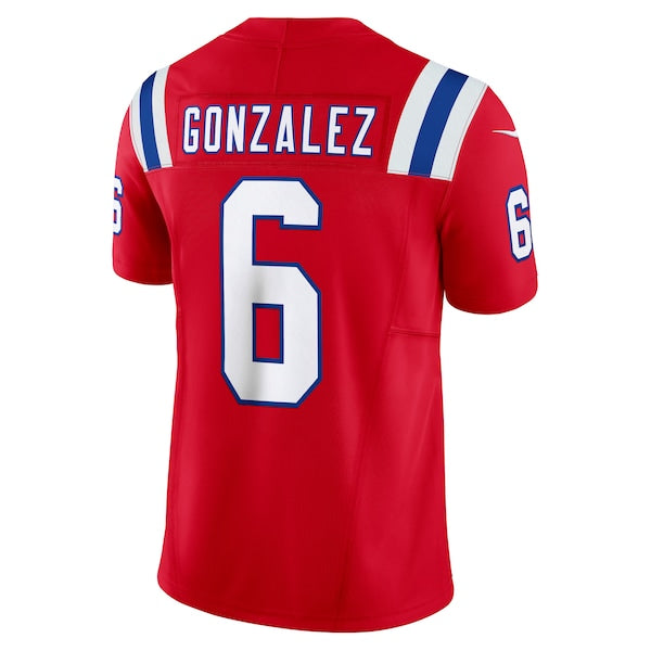 Christian Gonzalez New England Patriots Nike Vapor F.U.S.E. Limited Jersey - Red - Image 3