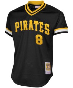 Alternative view of Willie Stargell Pittsburgh Pirates Cooperstown Collection Big & Tall Mesh Batting Practice Jersey - Black