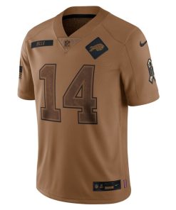 Alternative view of Stefon Diggs Buffalo Bills Nike 2023 Salute To Service Limited Jersey - Brown