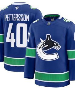 Alternative view of Elias Pettersson Vancouver Canucks  Home Premium Jersey - Blue/Black