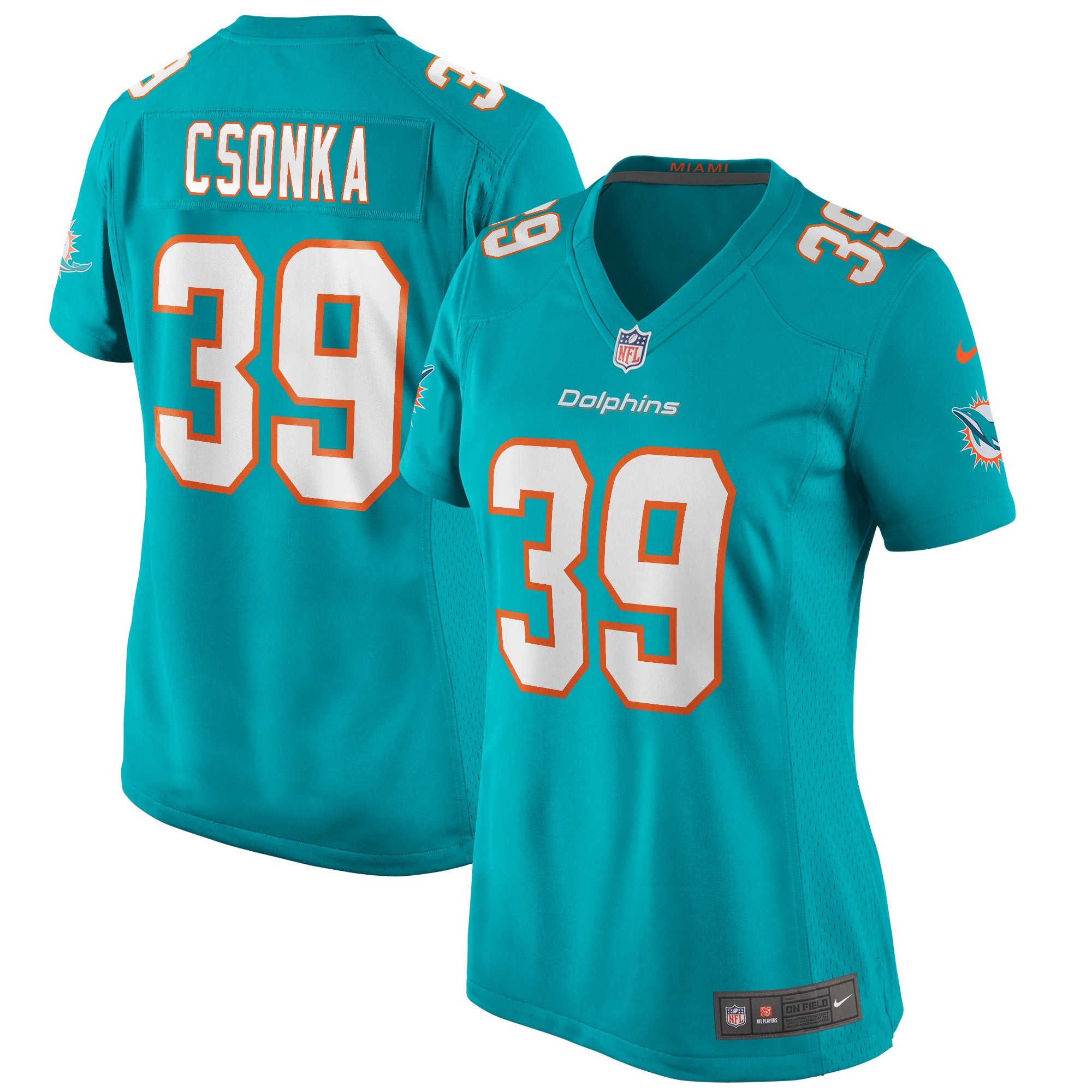 Larry Csonka Miami Dolphins Nike Women's Retired Player Jersey - White/Aqua - Image 5