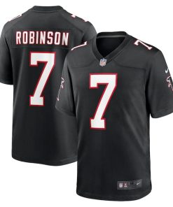Bijan Robinson Atlanta Falcons Nike 2023 NFL Draft First Round Pick Throwback Game Jersey - Black/White
