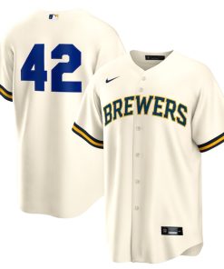 Milwaukee Brewers Nike Home  2025 Jackie Robinson Day Replica Jersey - Cream