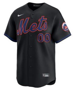 Alternative view of New York Mets Nike Alternate Limited Custom Jersey - Black