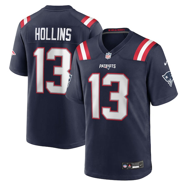 Mack Hollins New England Patriots Nike Team Game Jersey - Navy