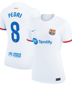 Pedri Barcelona Nike Women's 2023/24 Away Replica Jersey - White