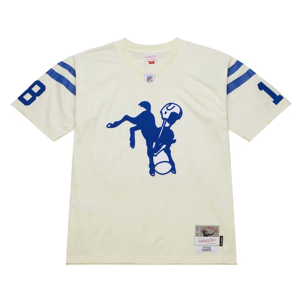Peyton Manning Indianapolis Colts Chainstitch Legacy Jersey - Cream - Image 3