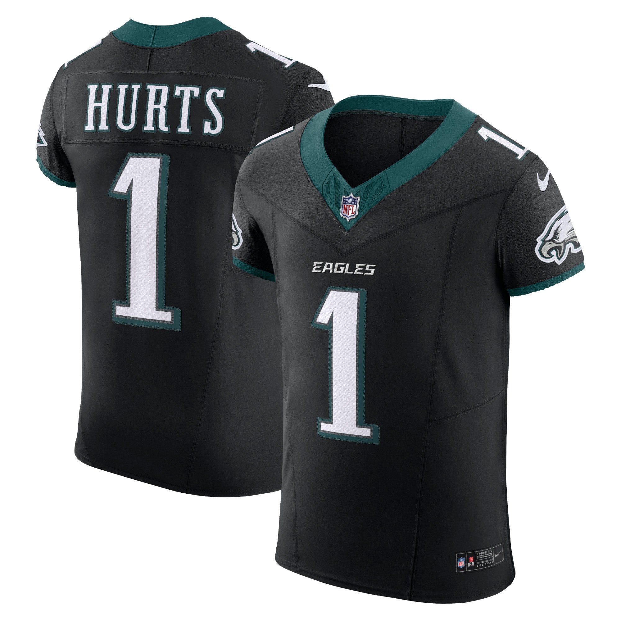Jalen Hurts Philadelphia Eagles Nike Alternate Vapor F.U.S.E. Elite Jersey - Midnight Green/Black/Kelly Green - Image 7