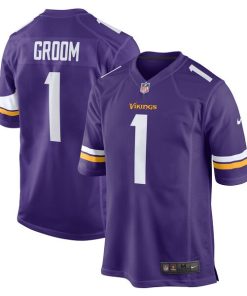 Number 1 Groom Minnesota Vikings Nike Game Jersey - Purple