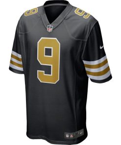 Alternative view of Men's New Orleans Saints Drew Brees Nike Black Alternate Game Jersey