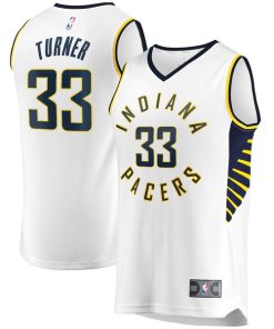 Alternative view of Myles Turner Indiana Pacers  Fast Break Replica Player Jersey - White - Association Edition