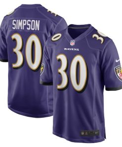 Trenton Simpson Baltimore Ravens Nike  Game Jersey -  Purple