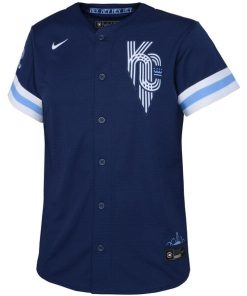 Alternative view of Salvador Perez Kansas City Royals Nike Toddler 2022 City Connect Replica Player Jersey - Navy