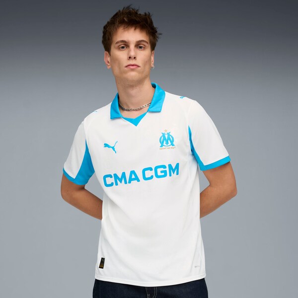 Olympique Marseille Puma 2025/26 Replica Home Jersey - White/Navy - Image 4