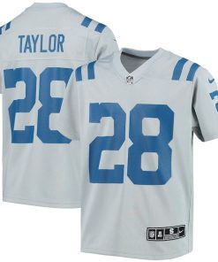 Jonathan Taylor Indianapolis Colts Nike Youth Inverted Team Game Jersey - Gray