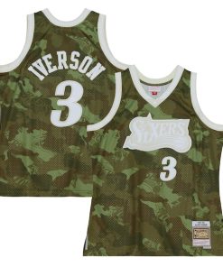 Allen Iverson Philadelphia 76ers Hardwood Classics 1997/98 Ghost Green Swingman Jersey - Camo