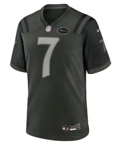 Alternative view of Justin Fields New York Jets Nike 2025 Rivalries Collection Game Jersey - Gotham Green