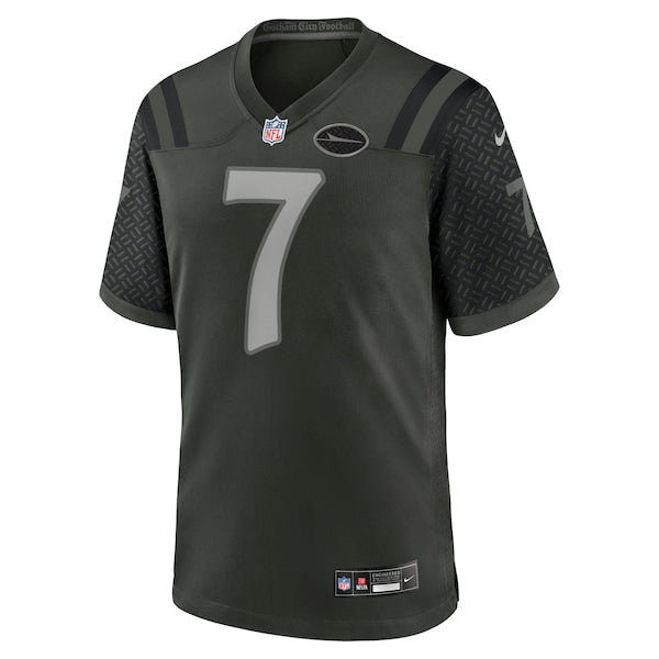Justin Fields New York Jets Nike 2025 Rivalries Collection Game Jersey - Gotham Green - Image 2