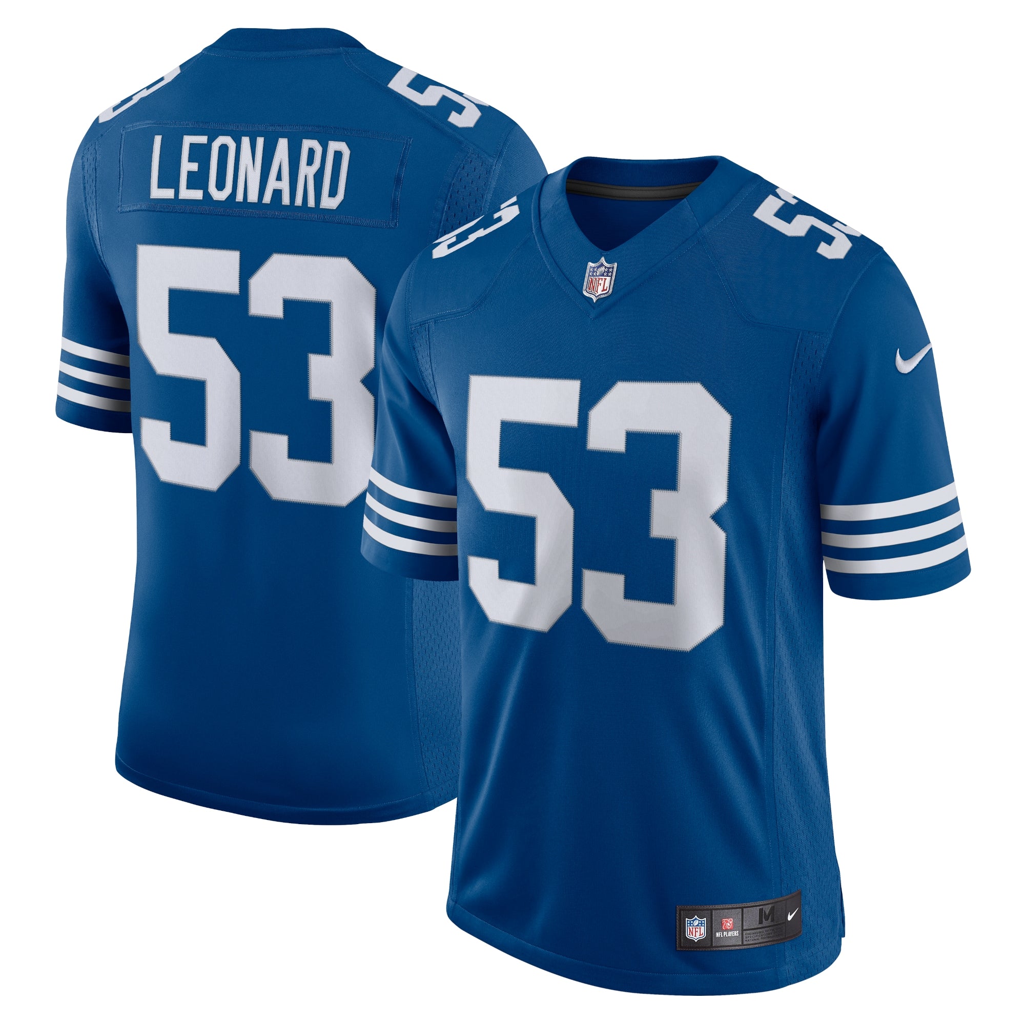 Shaquille Leonard Indianapolis Colts Nike Vapor Limited Jersey - White/Royal - Image 5