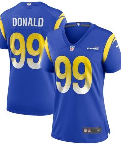 Alternative view of Aaron Donald Los Angeles Rams Nike Women's Player Jersey - Royal/White