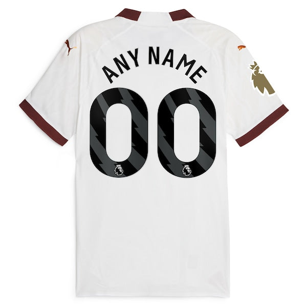 Manchester City Puma 2023/24 Away Custom Authentic Jersey - White - Image 3