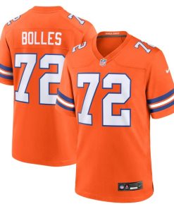 Alternative view of Garrett Bolles Denver Broncos Nike Mile High Collection 1977 Throwback Player Game Jersey - Orange