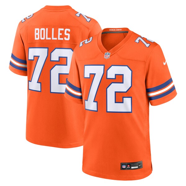 Garrett Bolles Denver Broncos Nike Mile High Collection 1977 Throwback Player Game Jersey - Orange - Image 2