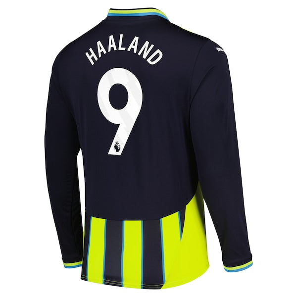 Erling Haaland Manchester City Puma 2024/25 Away Replica Long Sleeve Player Jersey - Navy - Image 4