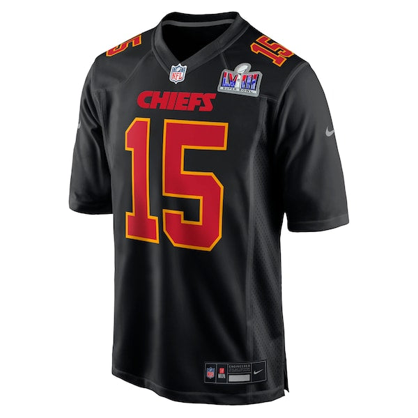 Patrick Mahomes Kansas City Chiefs Nike Super Bowl LVIII Carbon Fashion Game Player Jersey - Black - Image 2