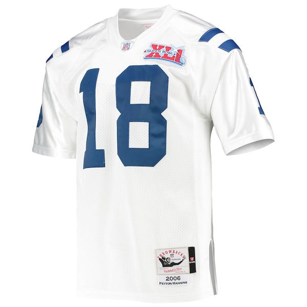 Peyton Manning Indianapolis Colts 2006 Authentic Throwback Retired Player Jersey - White/Royal - Image 3