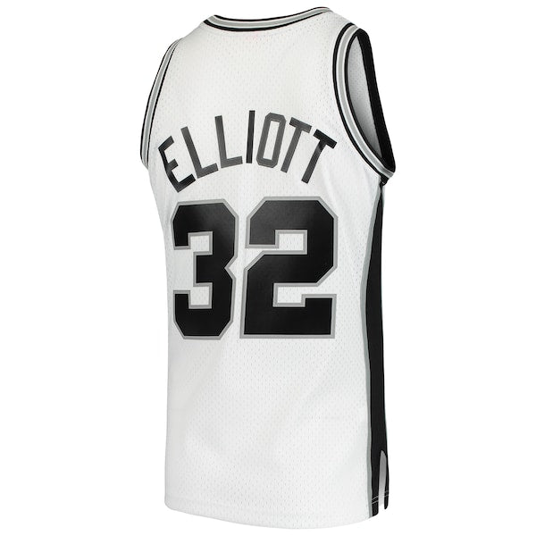 Sean Elliott San Antonio Spurs 1998/99 Hardwood Classics Swingman Jersey - White - Image 3