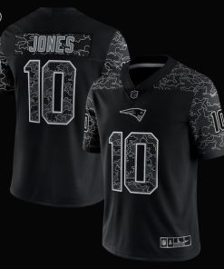 Alternative view of Mac Jones New England Patriots Nike RFLCTV Limited Jersey - Black