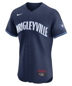 Alternative view of Chicago Cubs Nike City Connect Elite Jersey - Navy