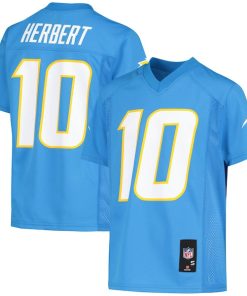 Justin Herbert Los Angeles Chargers Youth Replica Player Jersey - Powder Blue