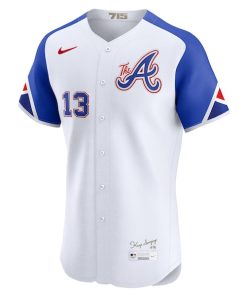 Alternative view of Ronald Acu?a Jr. Atlanta Braves Nike City Connect Elite Jersey - White