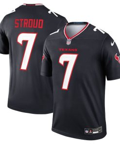 Alternative view of C.J. Stroud Houston Texans Nike Team Legend Player Performance Top - Navy/Red