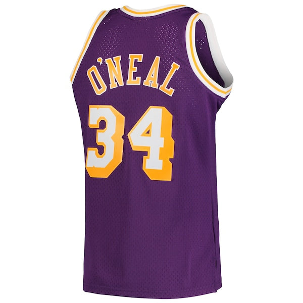 Shaquille O'Neal Los Angeles Lakers Hardwood Classics Swingman Jersey - Purple/Royal/Gold - Image 4