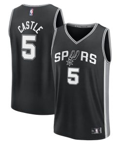 Stephon Castle San Antonio Spurs  Fast Break Replica Jersey - Black - Icon Edition
