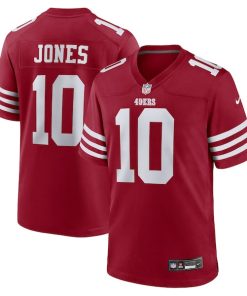 Mac Jones San Francisco 49ers Nike Team Game Jersey -  Scarlet