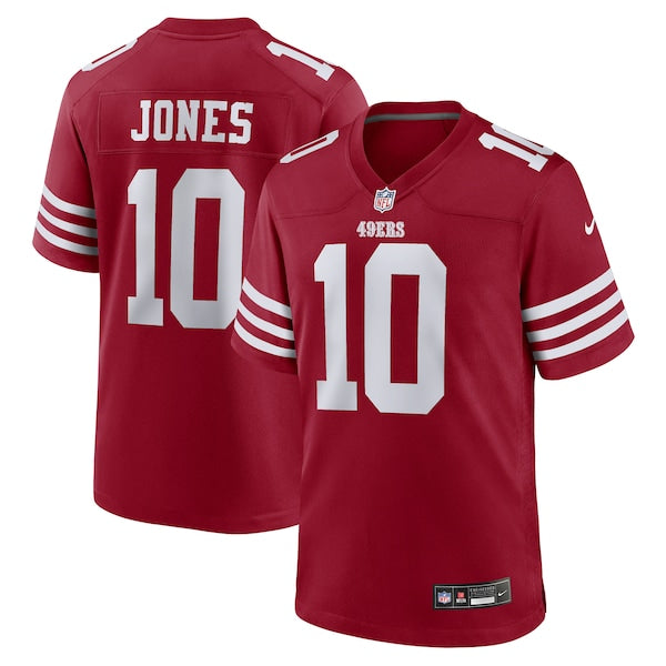 Mac Jones San Francisco 49ers Nike Team Game Jersey - Scarlet