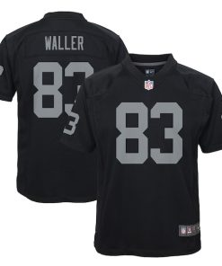 Alternative view of Darren Waller Las Vegas Raiders Nike Youth Game Jersey - Black/White