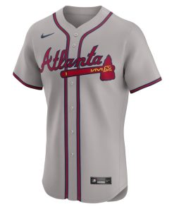 Alternative view of Atlanta Braves Nike 2024 Jackie Robinson Day Elite Jersey - Gray