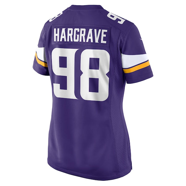 Javon Hargrave Minnesota Vikings Nike Women's Team Game Jersey - Purple - Image 3