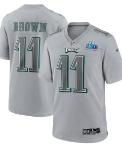A.J. Brown Philadelphia Eagles Nike Super Bowl LVII Patch Atmosphere Fashion Game Jersey - Gray