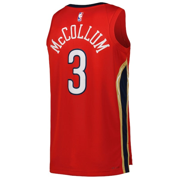 CJ McCollum New Orleans Pelicans Jordan Brand Unisex Swingman Jersey - Statement Edition - Red - Image 3