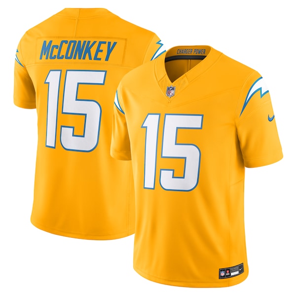 Ladd McConkey Los Angeles Chargers Nike Alternate Charger Power Vapor F.U.S.E. Limited Jersey - Gold/Navy/Powder Blue - Image 2