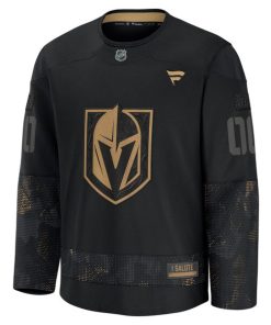 Alternative view of Vegas Golden Knights  2024 Military Appreciation Personalized Long Sleeve Practice Jersey - Black