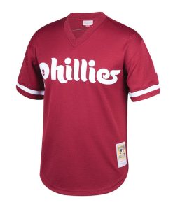 Alternative view of Lenny Dykstra Philadelphia Phillies Youth Cooperstown Collection Mesh Batting Practice Jersey - Burgundy