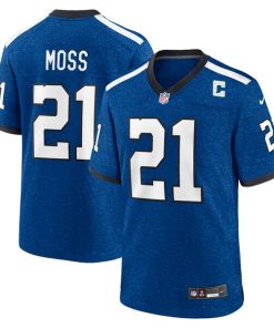 Alternative view of Zack Moss Indianapolis Colts Nike Indiana Nights Alternate Game Jersey - Royal/Royal